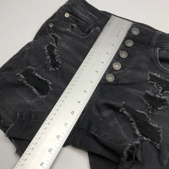 BUTTONFLY AMERICAN EAGLE SUPER HI-RISE SHORTIE JEAN SHORTS 6/28 ⭐️ - Picture 11 of 11
